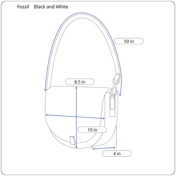 Fossil Woven Black/White Key Crossbody Hand Bag Minimalist Business Careerwear - Picture 11 of 11